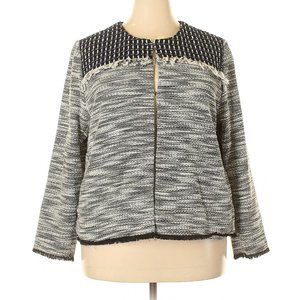 NWT Chico's Black/White/Navy Pieced Tweed Jacket Size 4 (XL/1X)